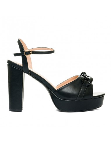 Sandalo soft nero con plateau