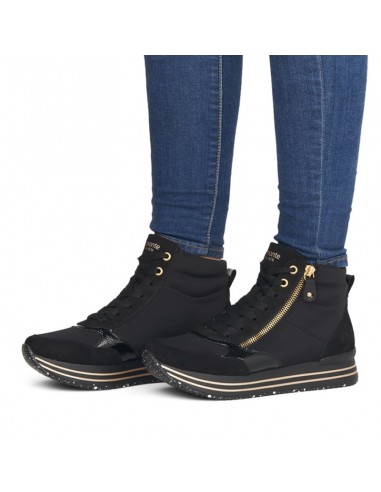 Sneaker alta nero oro