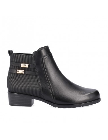 Stivaletto nero con dettagli oro