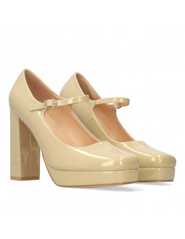 Mary Jane con plateau in vernice nude