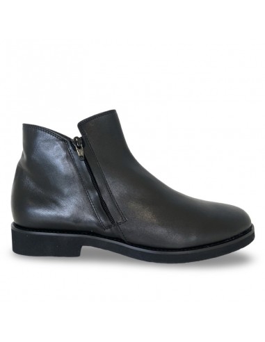 Stivaletto Chiara in pelle nera con doppia zip