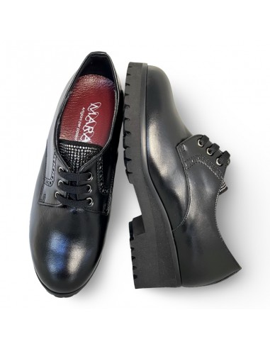 Francesina in pelle nera con strass
