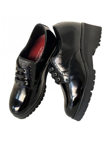 Francesina in naplack nera con strass