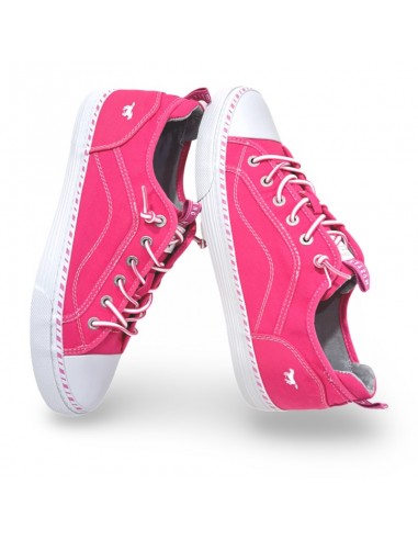 Sneaker in tela fucsia con lacci elastici