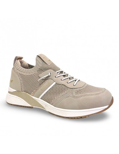 Sneaker Mustang beige oro con zeppetta