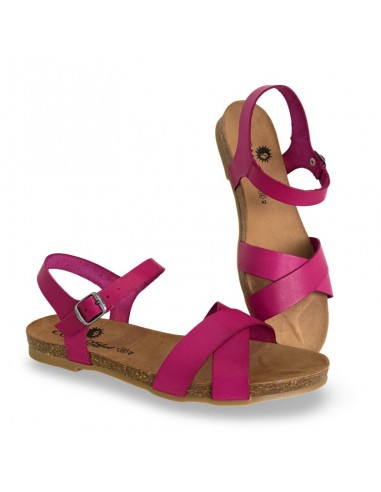 Sandalo Cosmos in pelle fucsia con cinturino alla caviglia