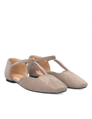 Ballerina aperta in camoscino grigio
