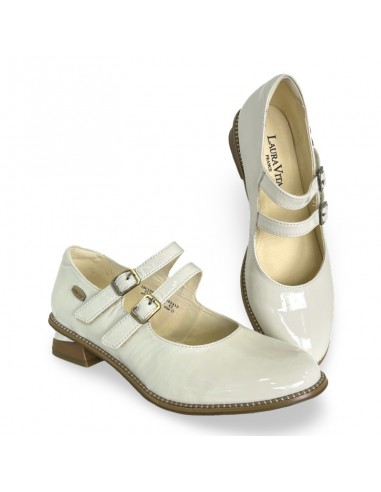Mary Jane in pelle lucida color panna