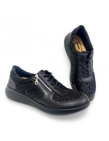Sneaker Jomos in pelle e tessuto nero