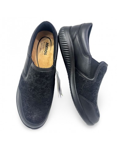 Slip-on Jomos in pelle e tessuto nero