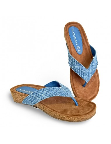 Infradito Denim con zeppa