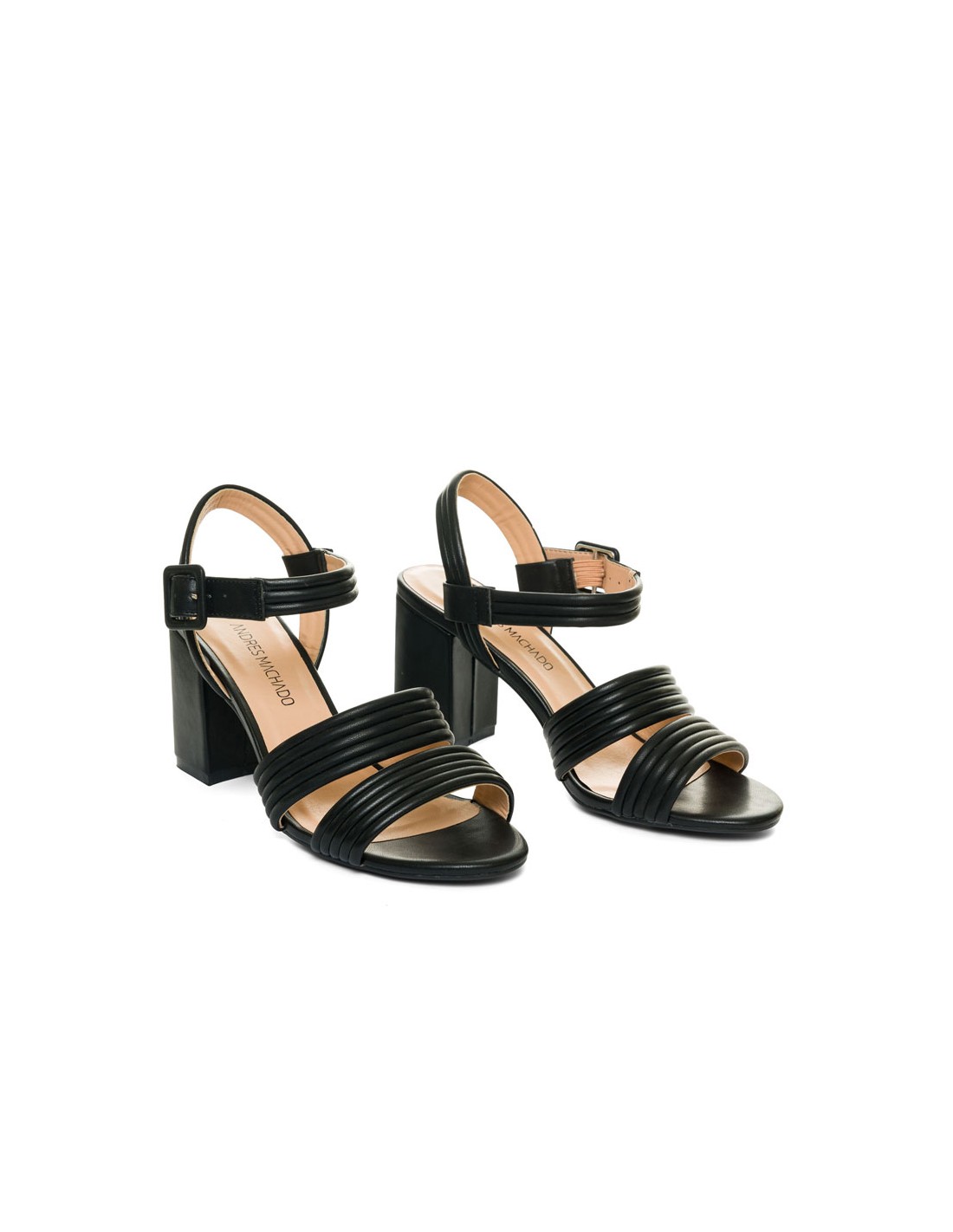 Sandali neri con tacco largo on sale
