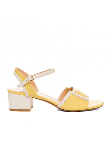 Sandalo bicolore giallo crema